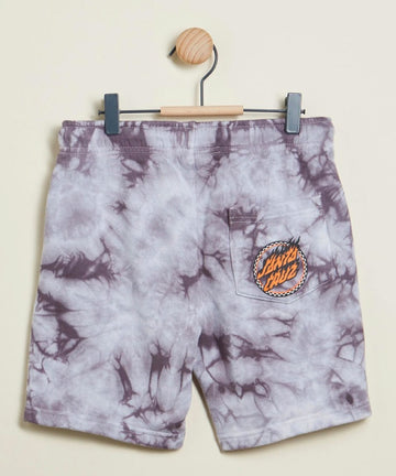 Santa Cruz Checked Out Flamed Dot Boys Track Short - Grey Tie Dye
